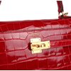 Hermès Kelly Sellier 25 Braise Shiny Crocodile Alligator GHW