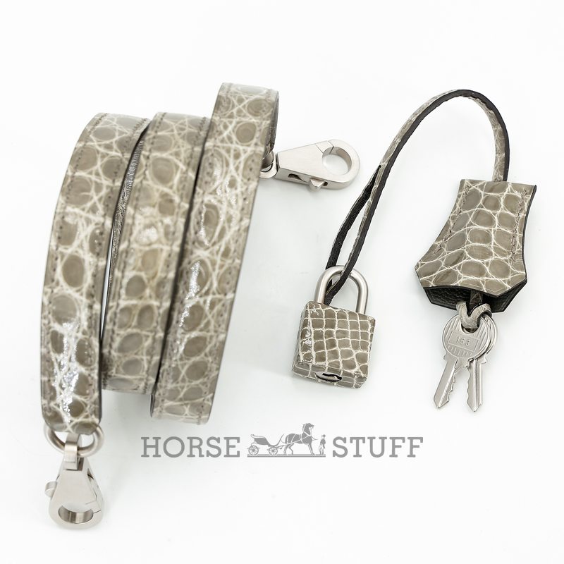 Hermès Kelly Sellier 25 Gris Tourterelle Shiny Crocodile Alligator BPHW
