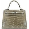 Hermès Kelly Sellier 25 Gris Tourterelle Shiny Crocodile Alligator BPHW