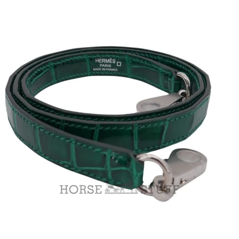 Hermès Kelly Sellier 25 Vert Emerald Shiny Crocodile Alligator PHW
