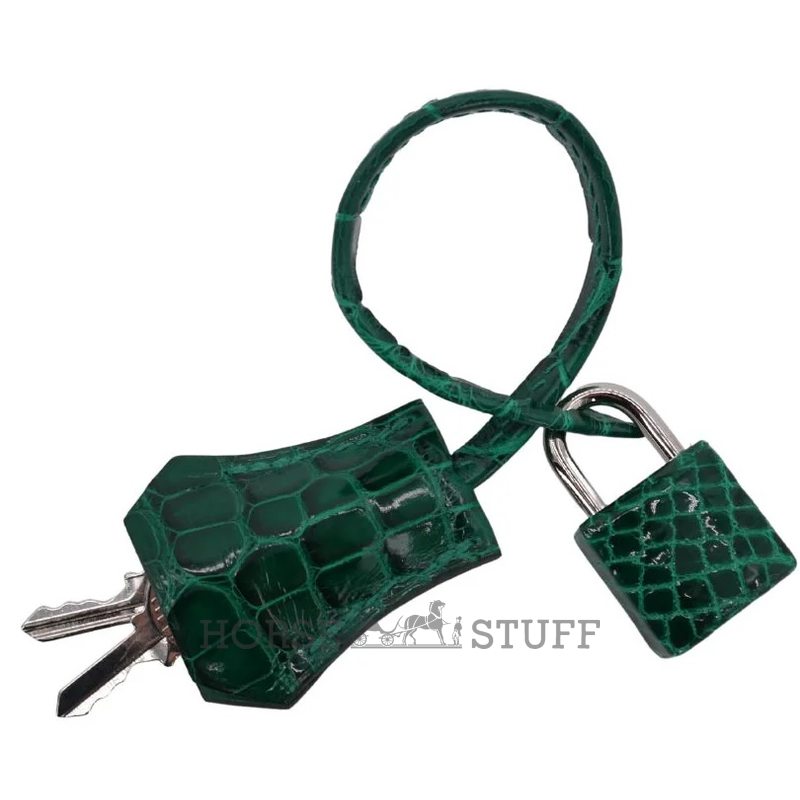 Hermès Kelly Sellier 25 Vert Emerald Shiny Crocodile Alligator PHW