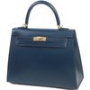 Hermès Kelly Sellier 25 Blue Sapphire Box Calf GHW