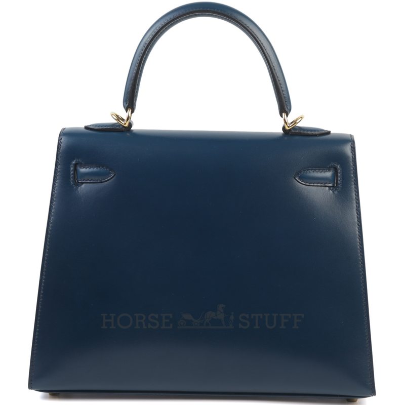 Hermès Kelly Sellier 25 Blue Sapphire Box Calf GHW