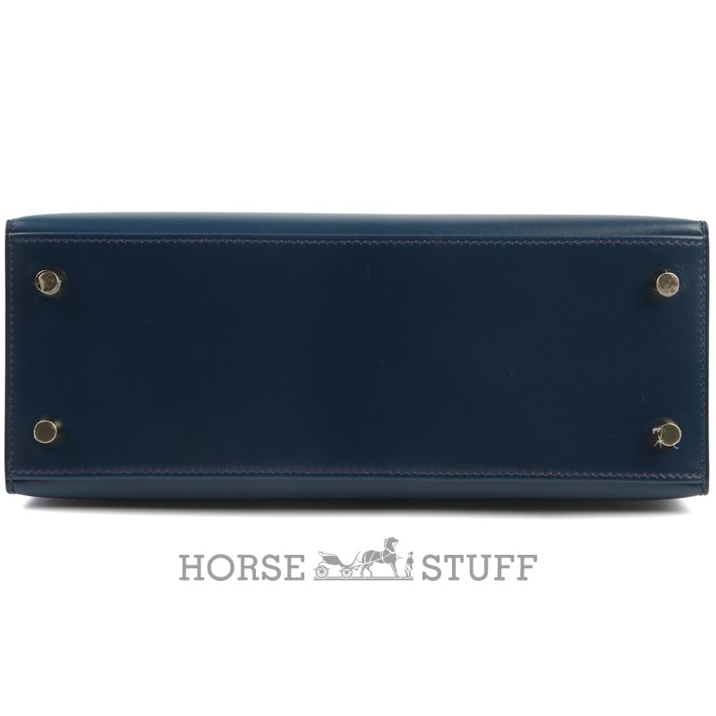 Hermès Kelly Sellier 25 Blue Sapphire Box Calf GHW