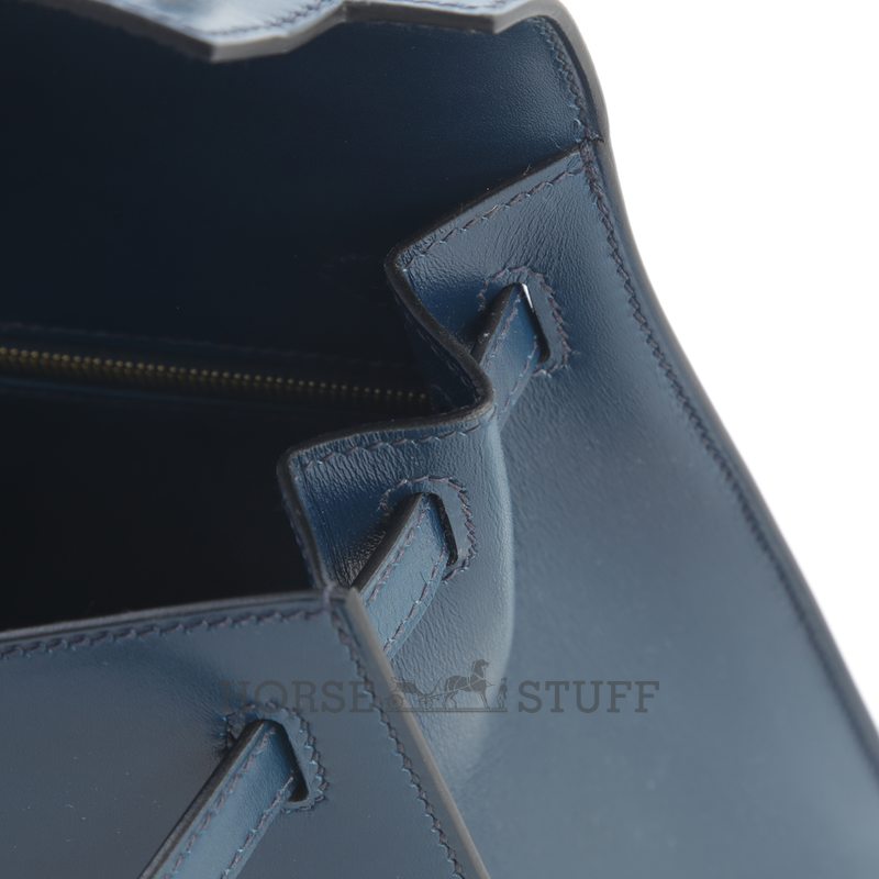 Hermès Kelly Sellier 25 Blue Sapphire Box Calf GHW