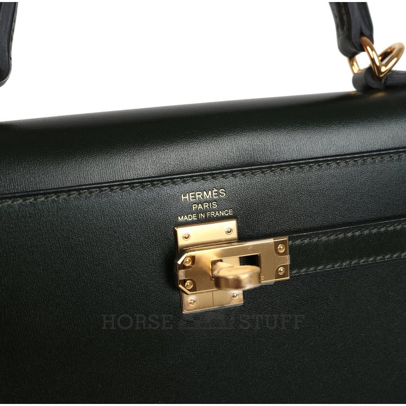 Hermès Kelly Sellier 25 Vert Fonce Box Calf GHW