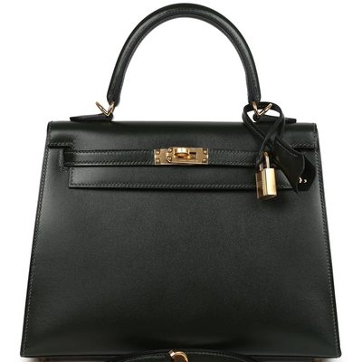 Hermès Kelly Sellier 25 Vert Fonce Box Calf GHW