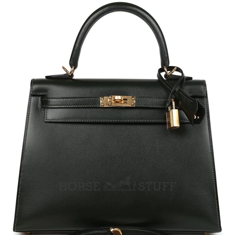 Hermès Kelly Sellier 25 Vert Fonce Box Calf GHW
