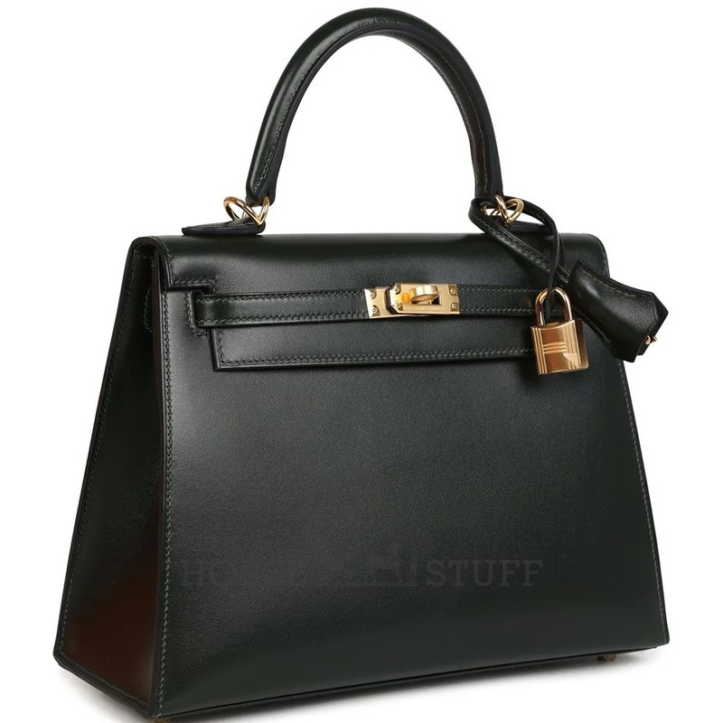 Hermès Kelly Sellier 25 Vert Fonce Box Calf GHW