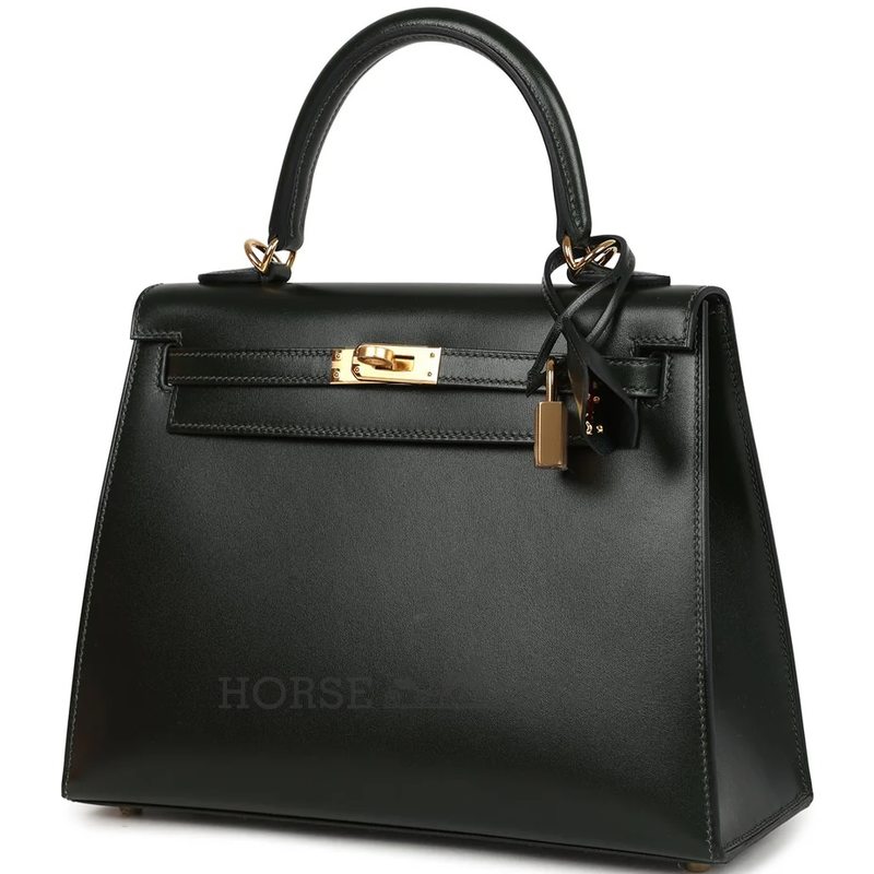 Hermès Kelly Sellier 25 Vert Fonce Box Calf GHW