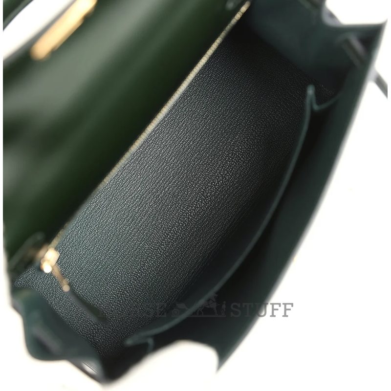 Hermès Kelly Sellier 25 Vert Fonce Box Calf GHW