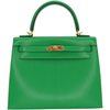 Hermès Kelly Sellier 25 Bambou Chèvre Mysore GHW