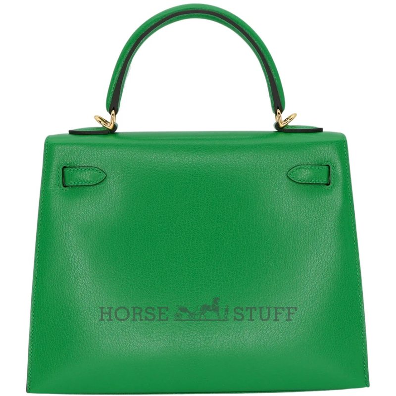 Hermès Kelly Sellier 25 Bambou Chèvre Mysore GHW
