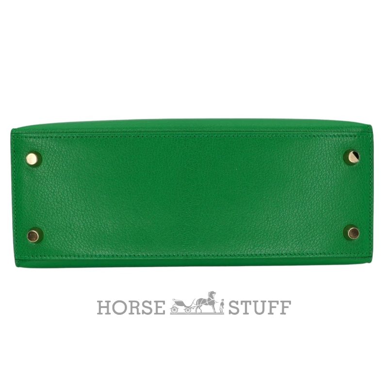 Hermès Kelly Sellier 25 Bambou Chèvre Mysore GHW