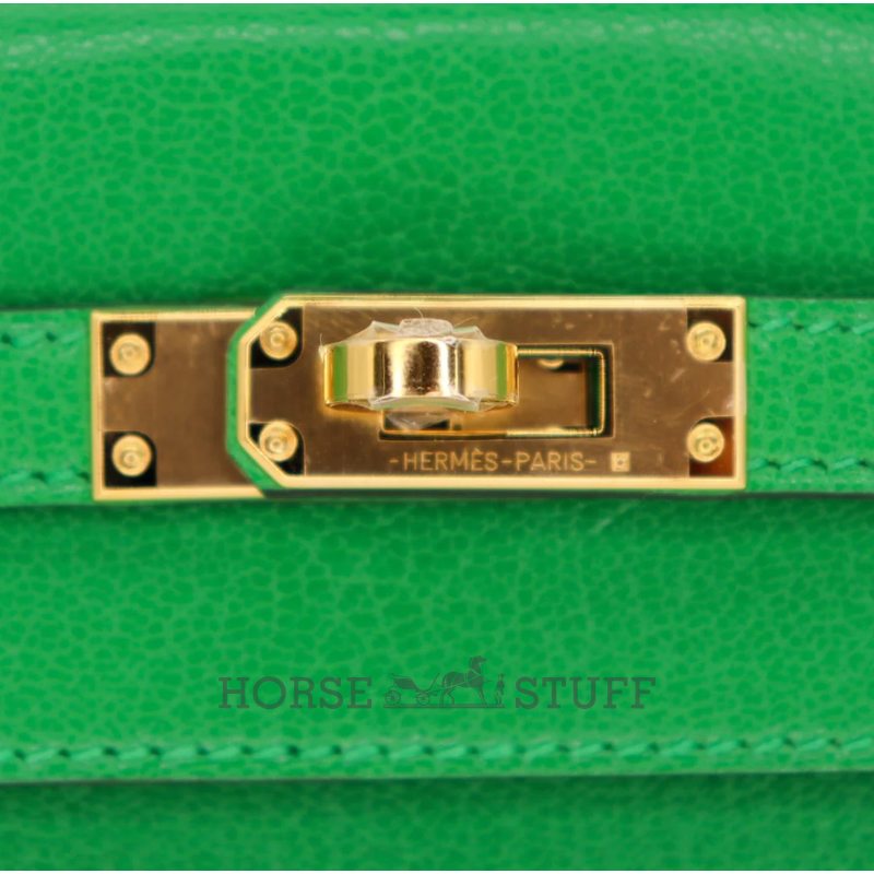 Hermès Kelly Sellier 25 Bambou Chèvre Mysore GHW