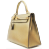 Hermès Kelly Sellier 25 Exceptional Super Rare Metallic Gold Chèvre Mysore GHW