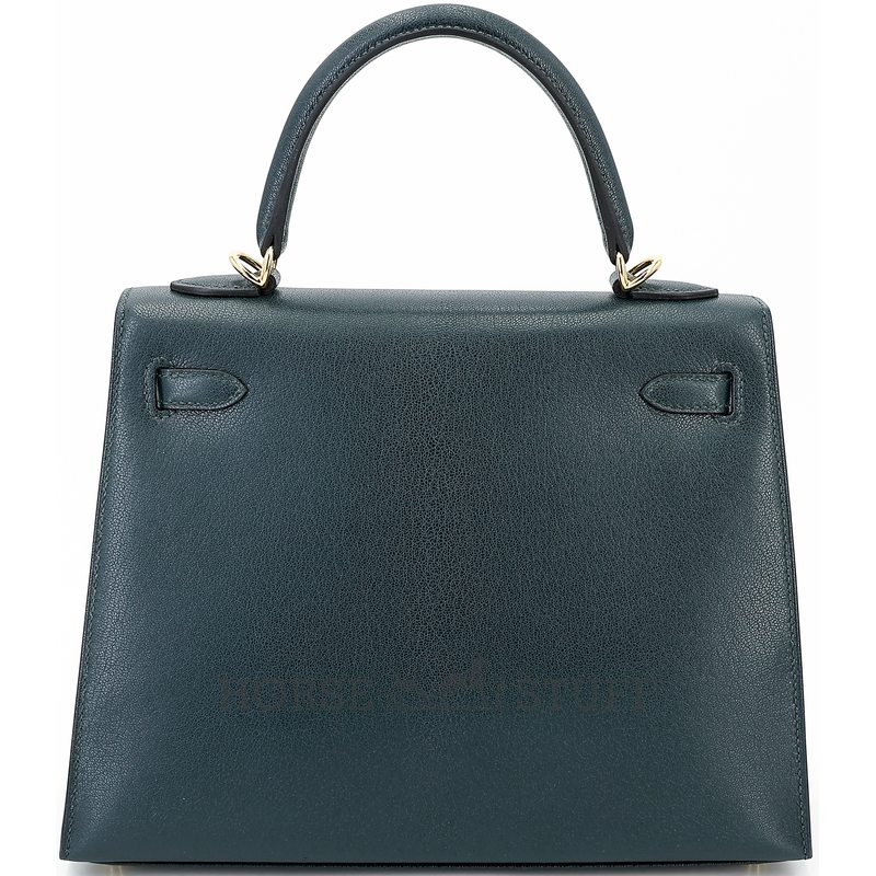 Hermès Kelly Sellier 25 Vert Cypress Chèvre Mysore GHW