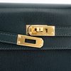 Hermès Kelly Sellier 25 Vert Cypress Chèvre Mysore GHW