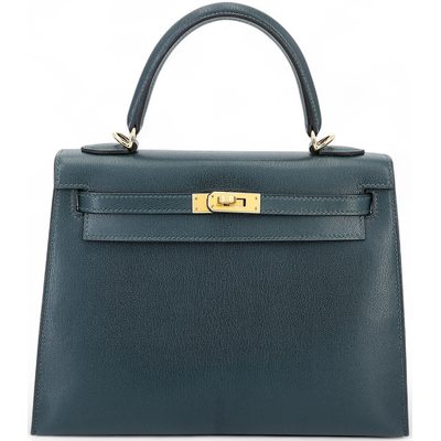 Hermès Kelly Sellier 25 Vert Cypress Chèvre Mysore GHW