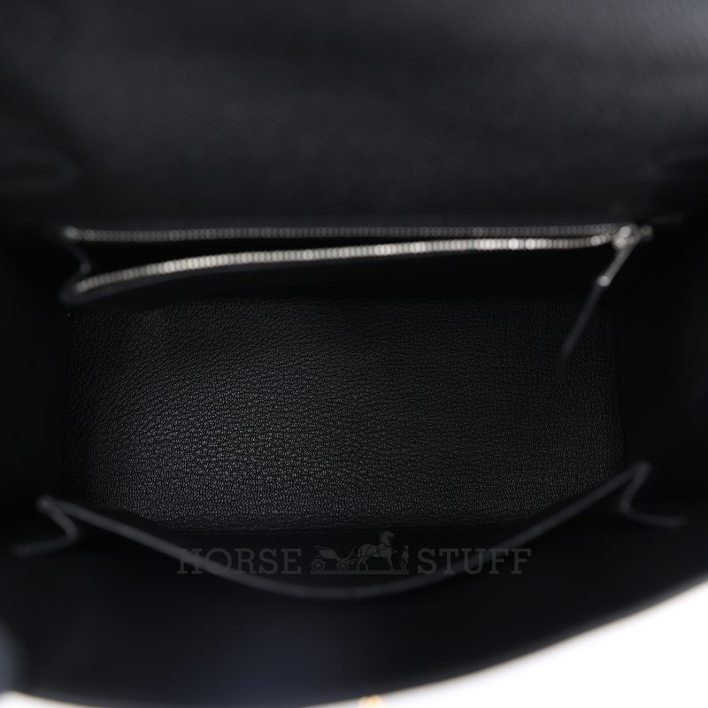 Hermes Kelly Sellier 25 Black Epsom Electrum HW