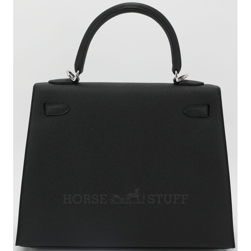 Hermes Kelly Sellier 25 Black Epsom Electrum HW