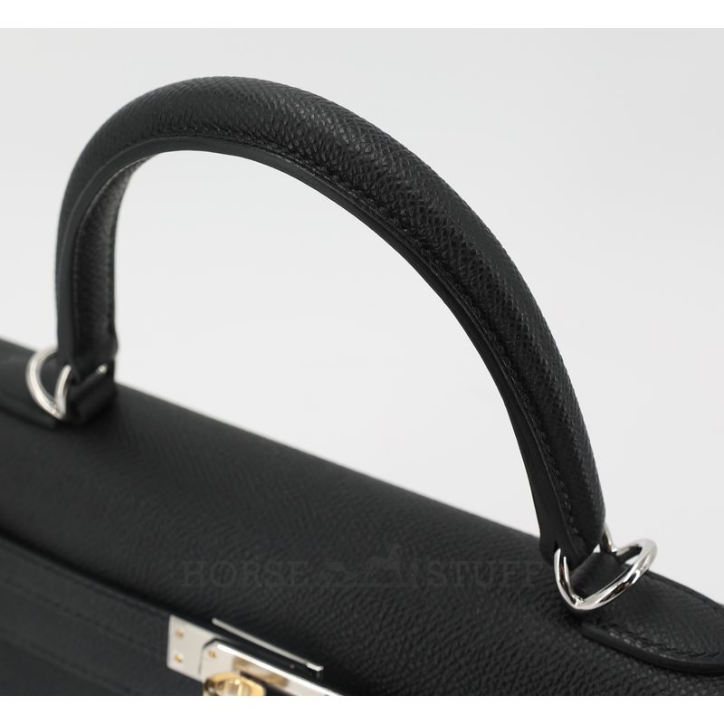 Hermes Kelly Sellier 25 Black Epsom Electrum HW
