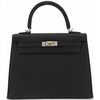 Hermes Kelly Sellier 25 Black Epsom Electrum HW
