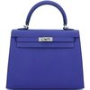 Hermès Kelly Sellier 25 Blue Electrique Epsom PHW