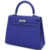 Hermès Kelly Sellier 25 Blue Electrique Epsom PHW