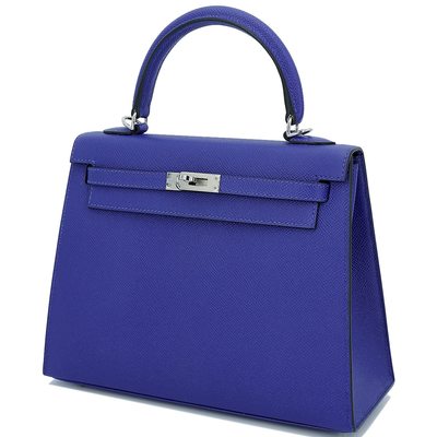 Hermès Kelly Sellier 25 Blue Electrique Epsom PHW