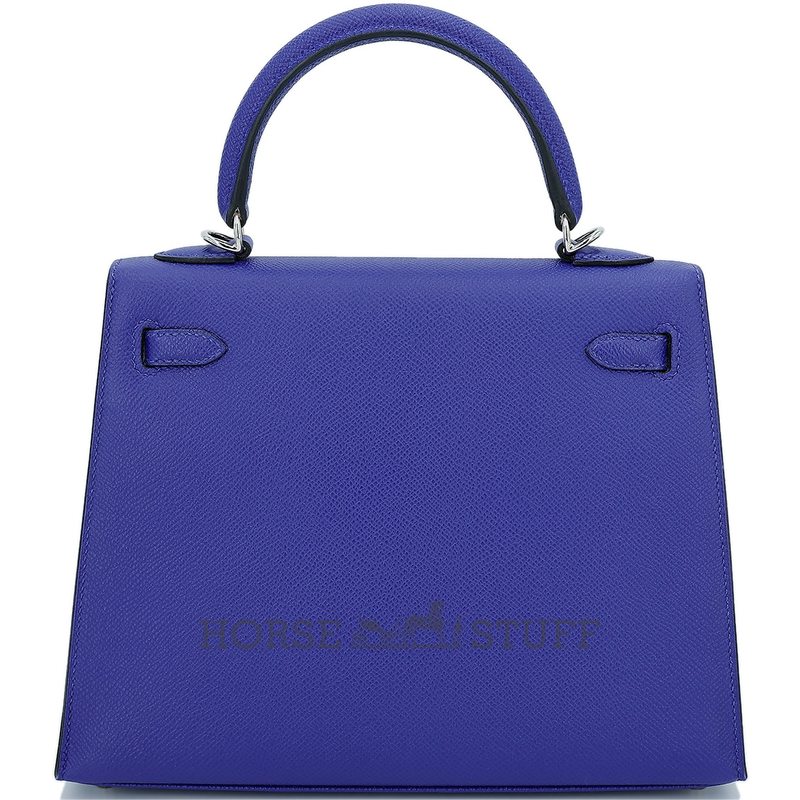 Hermès Kelly Sellier 25 Blue Electrique Epsom PHW