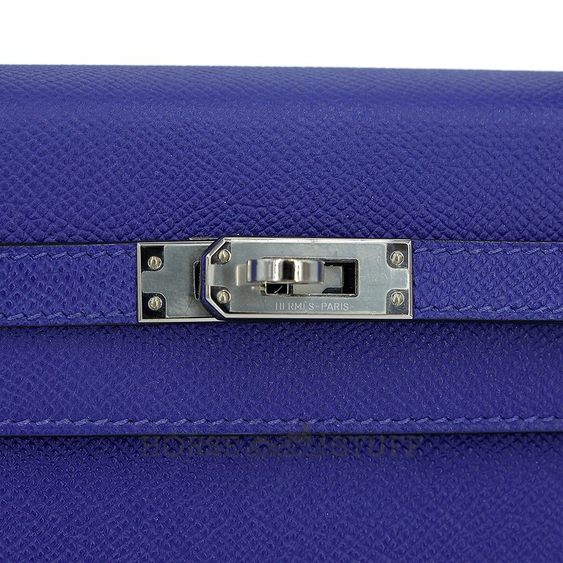 Hermès Kelly Sellier 25 Blue Electrique Epsom PHW