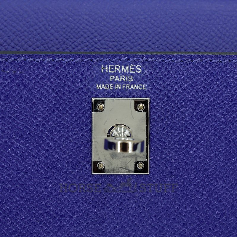 Hermès Kelly Sellier 25 Blue Electrique Epsom PHW