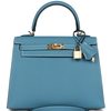 Hermès Kelly Sellier 25 Blue Jean Epsom GHW