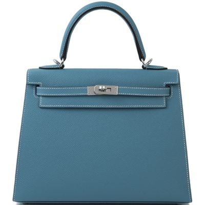 Hermès Kelly Sellier 25 Blue Jean Epsom PHW