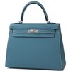 Hermès Kelly Sellier 25 Blue Jean Epsom PHW