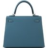 Hermès Kelly Sellier 25 Blue Jean Epsom PHW
