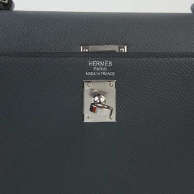Hermès Kelly Sellier 25 Gris Misty Epsom PHW