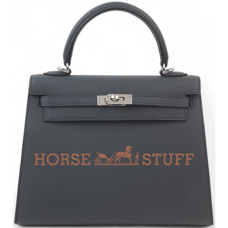 Hermès Kelly Sellier 25 Gris Misty Epsom PHW