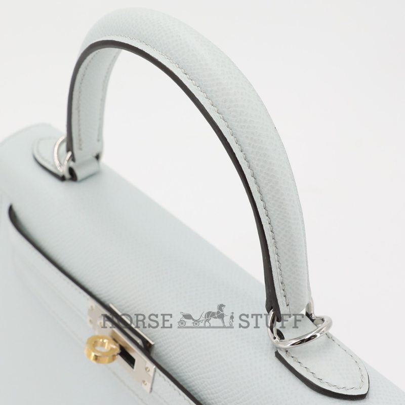 Hermes Kelly Sellier 25 Gris Platine Epsom Electrum HW