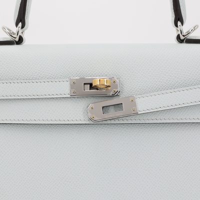 Hermes Kelly Sellier 25 Gris Platine Epsom Electrum HW