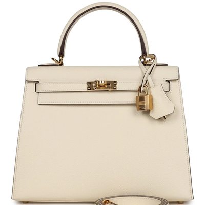 Hermès Kelly Sellier 25 Nata Epsom GHW