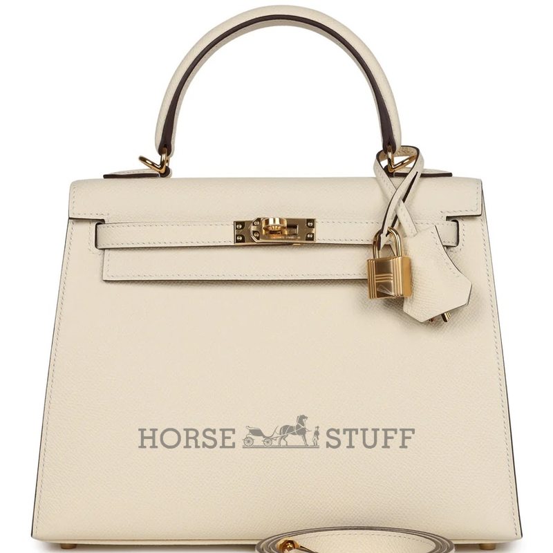 Hermès Kelly Sellier 25 Nata Epsom GHW