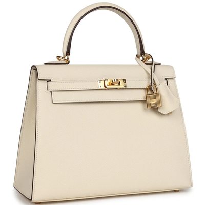 Hermès Kelly Sellier 25 Nata Epsom GHW