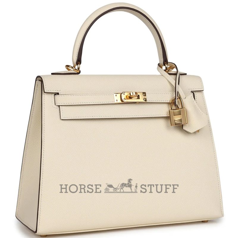 Hermès Kelly Sellier 25 Nata Epsom GHW