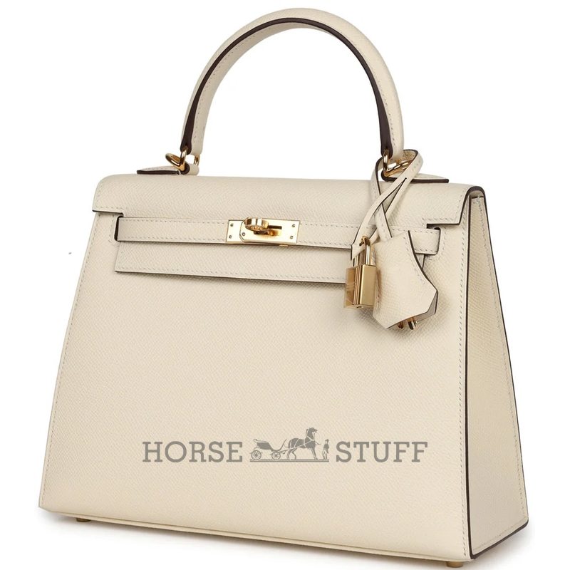 Hermès Kelly Sellier 25 Nata Epsom GHW