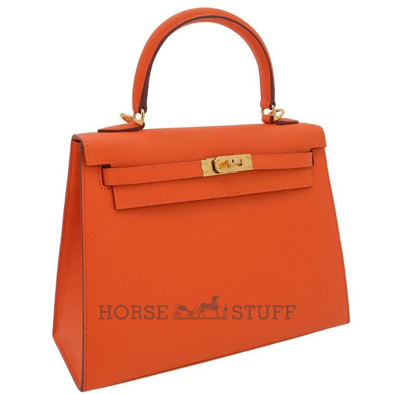 Hermès Kelly Sellier 25 Orange Epsom GHW