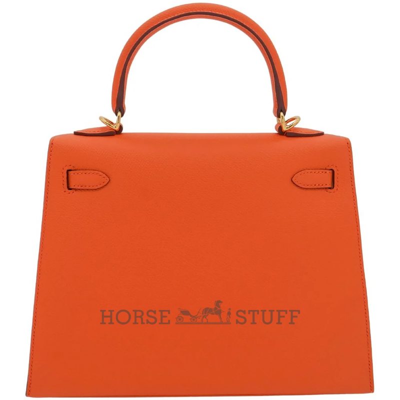 Hermès Kelly Sellier 25 Orange Epsom GHW