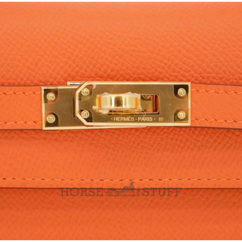 Hermès Kelly Sellier 25 Orange Epsom GHW