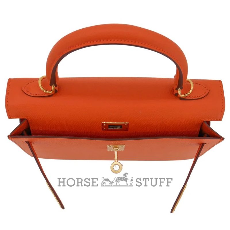 Hermès Kelly Sellier 25 Orange Epsom GHW